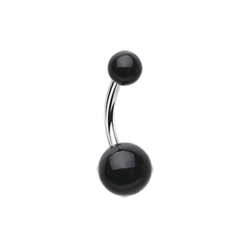 Belly Ring - SS With Acrylic Balls