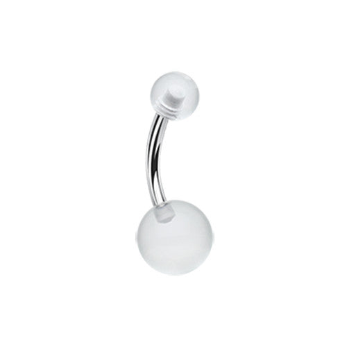 Belly Ring - SS With Acrylic Balls