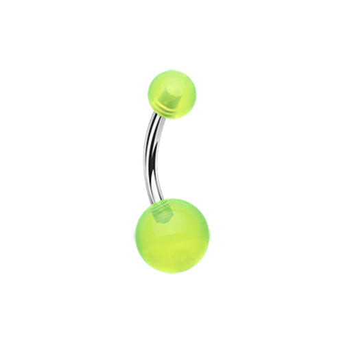 Belly Ring - SS With Acrylic Balls
