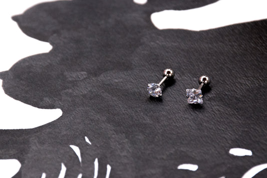 Cartilage - Round Prong-Set Gem 18g