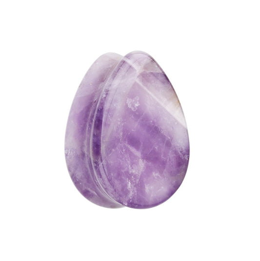 Organics - Natural Stone Plug - Teardrop Amethyst