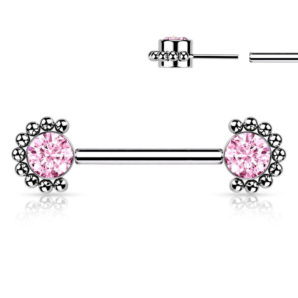 Last Chance Packs - Nipple - TITANIUM - Threadless CZ & Balls