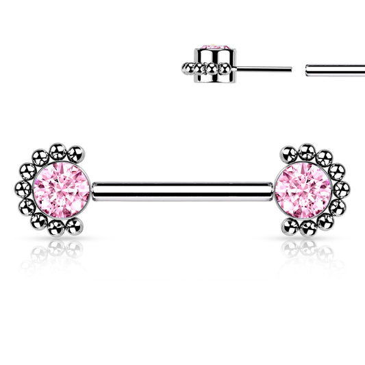 Last Chance Packs - Nipple - TITANIUM - Threadless CZ & Balls