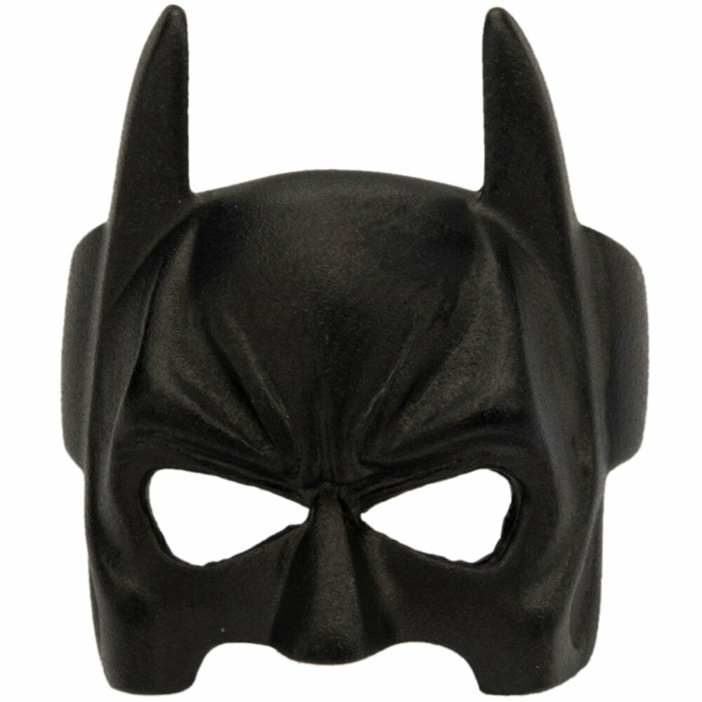 Stainless steel matte black ring with a Batman mask design.