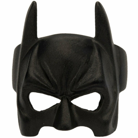 Stainless steel matte black ring with a Batman mask design.