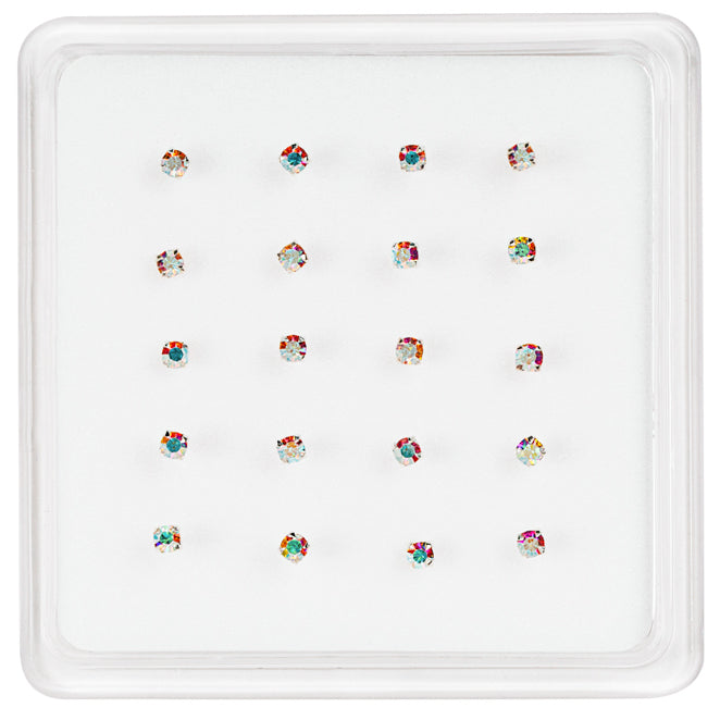 Nose Studs - Box of 20 Prong Set Gems BEND-TO-FIT