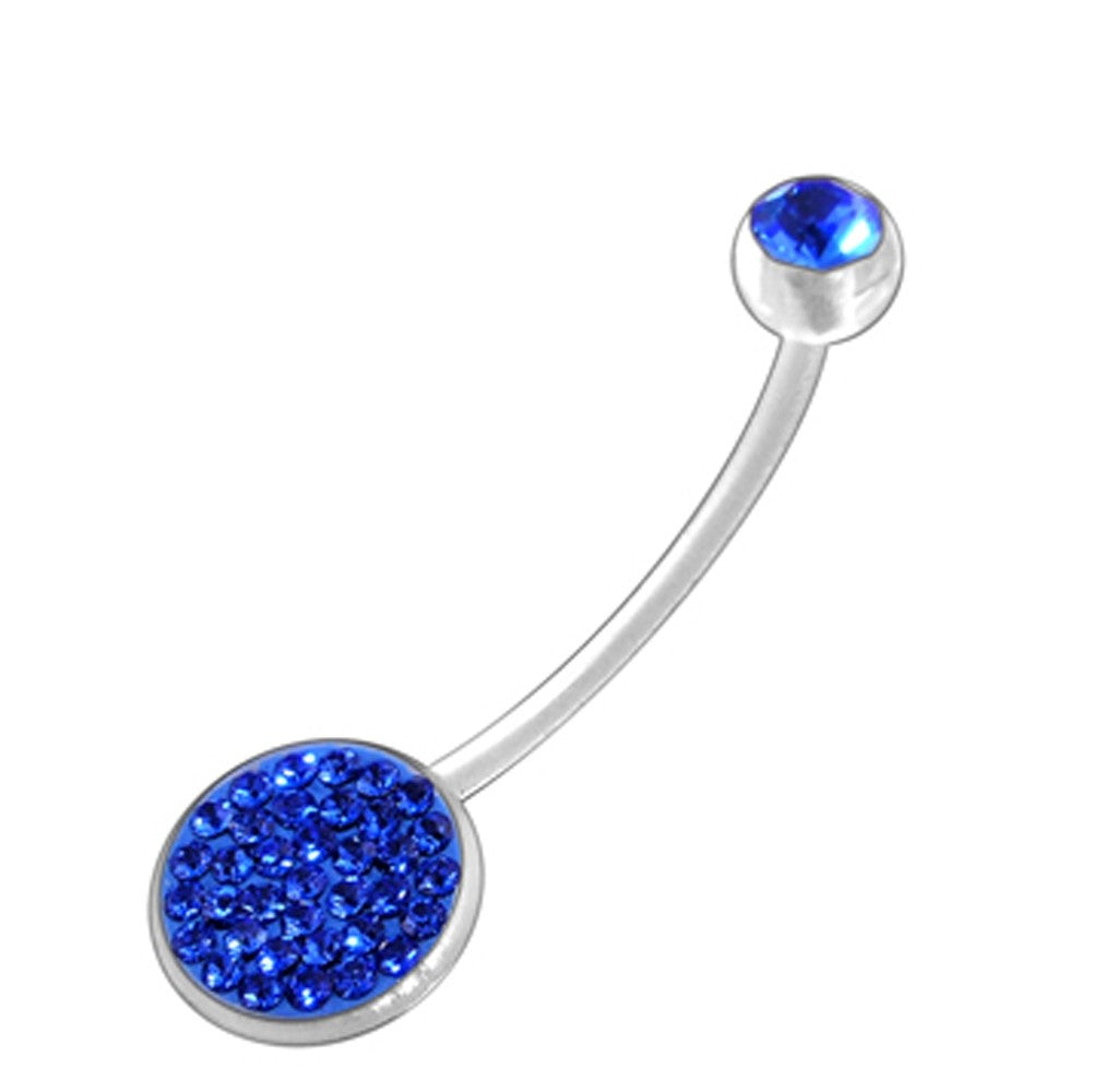Belly Ring - Long Bio Banana With Tiffany Gem
