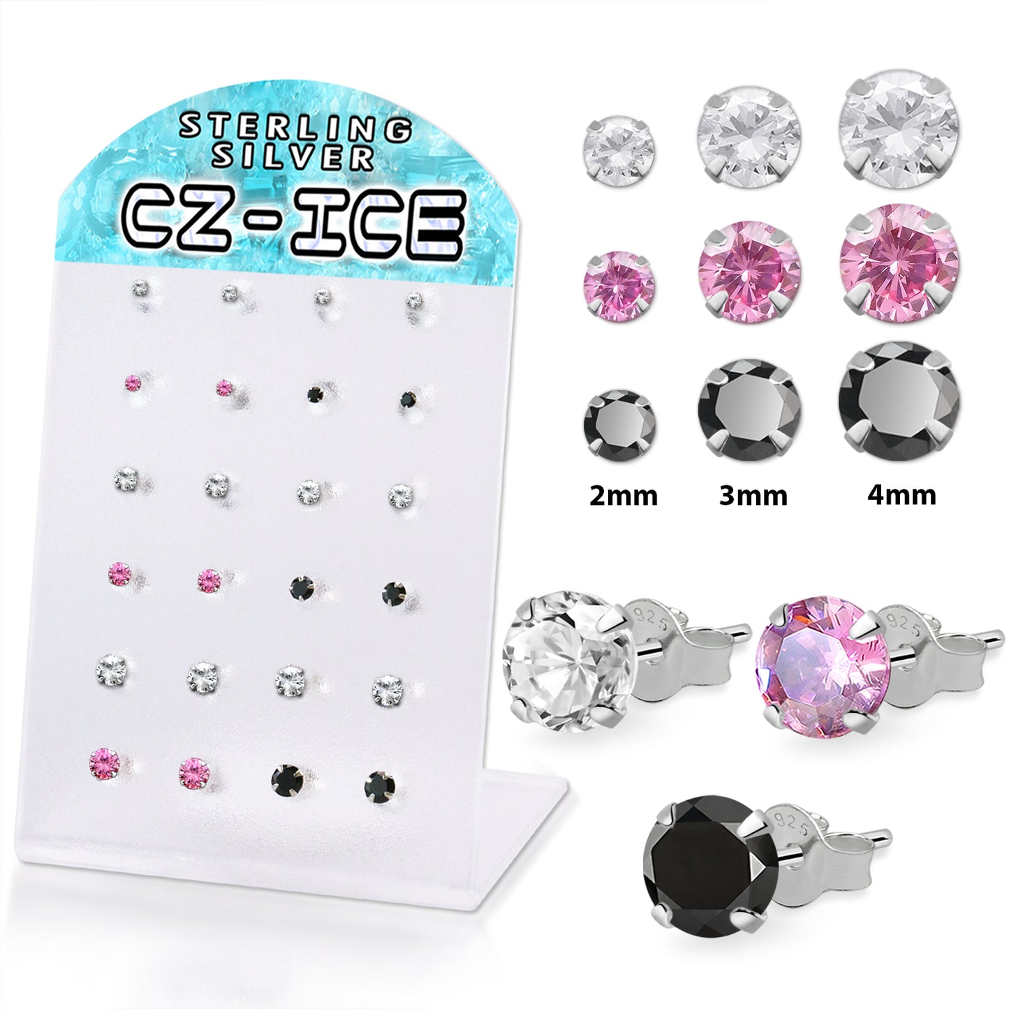 Earrings - Display Board - Assorted Gems