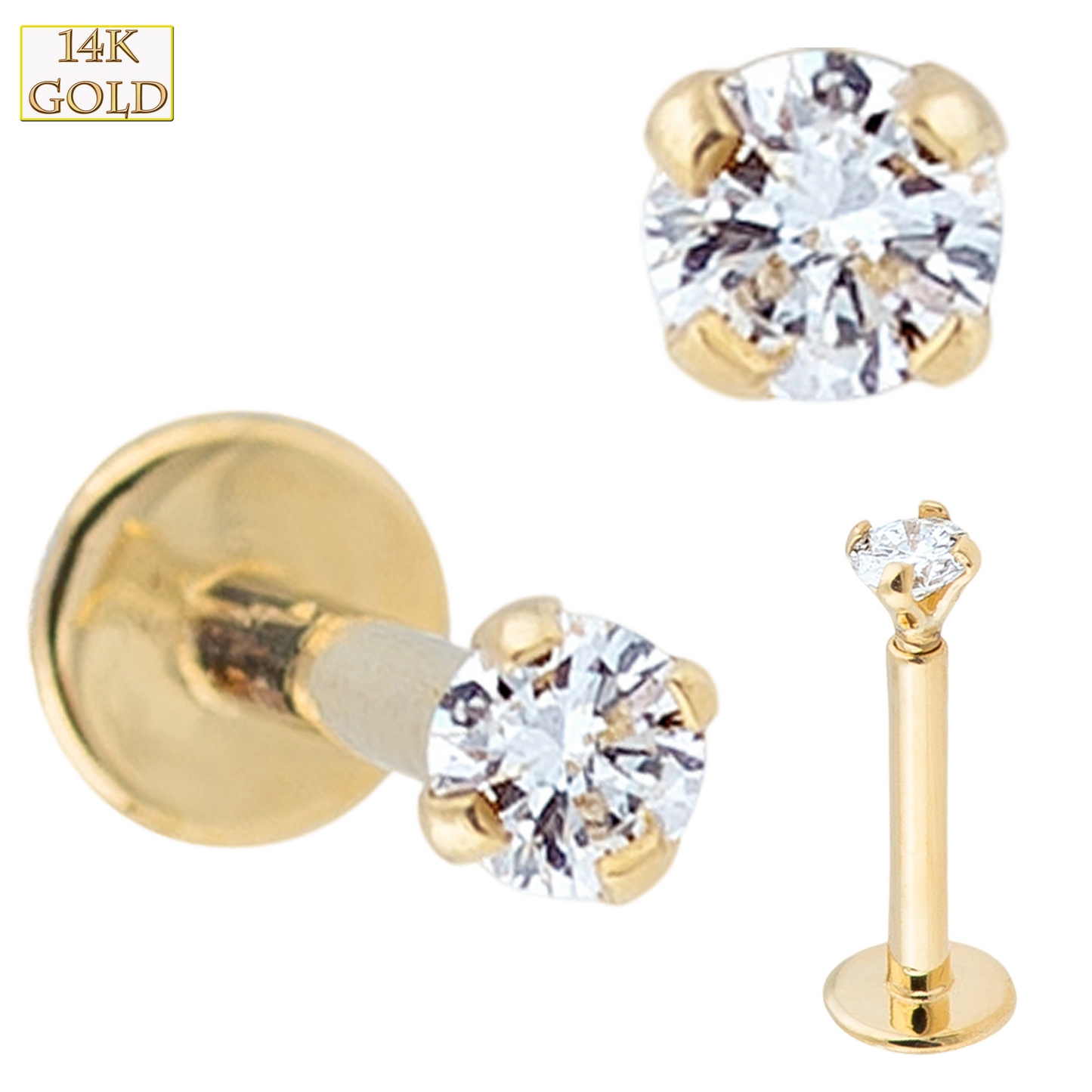Labrets - 14 Karat Gold With IT Diamond
