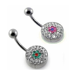 Last Chance Packs - Belly Ring - Tiffany Steel Back Flower