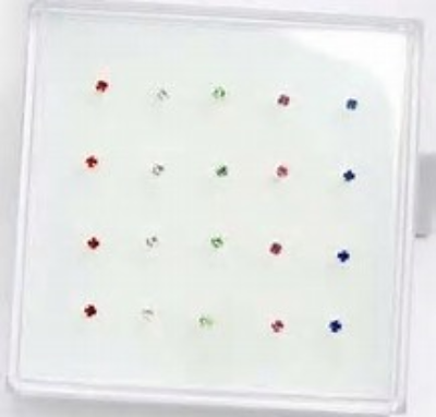 Nose Studs - Box of 20 Prong Set Gems BEND-TO-FIT