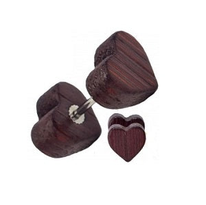 Faux Plugs - Wood Heart