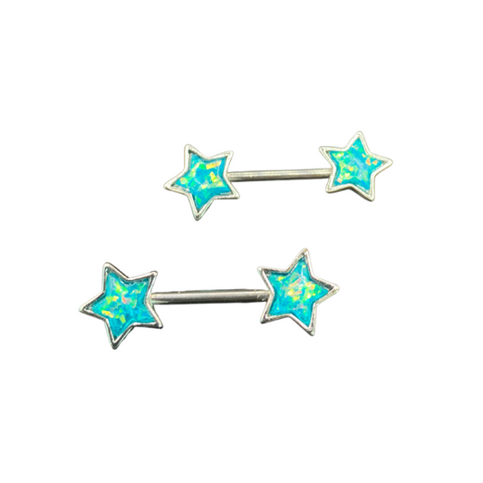 Last Chance Packs - Nipple - Glitter Opal Star Barbell