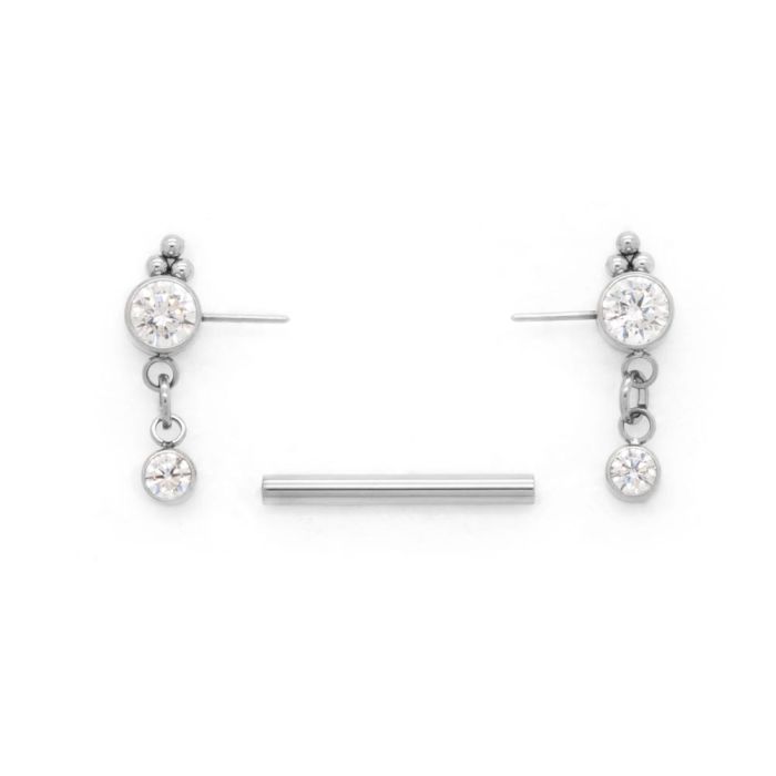 Nipple - TITANIUM - Threadless Dangle