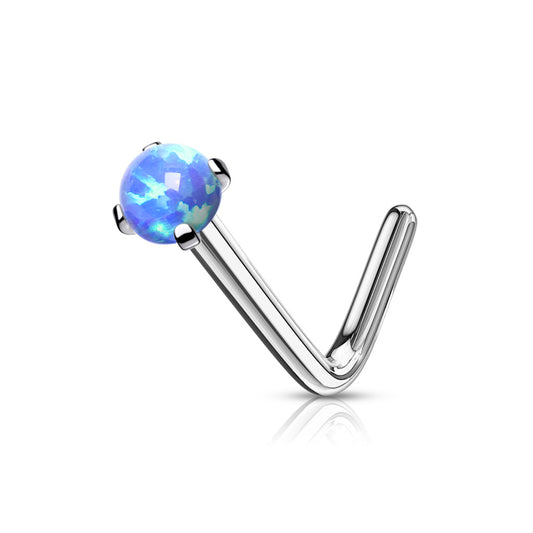 Nose L-Bend - Prong-Set Opal