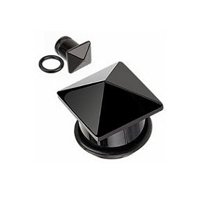 Last Chance Packs - Organics - Pyramid Top Stone Plugs - Black Agate