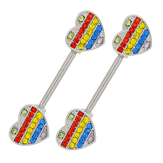Nipple - Hearts Rainbow Gems