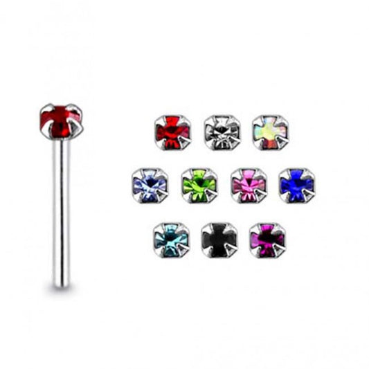Nose Studs - Box of 20 Prong Set Gems BEND-TO-FIT