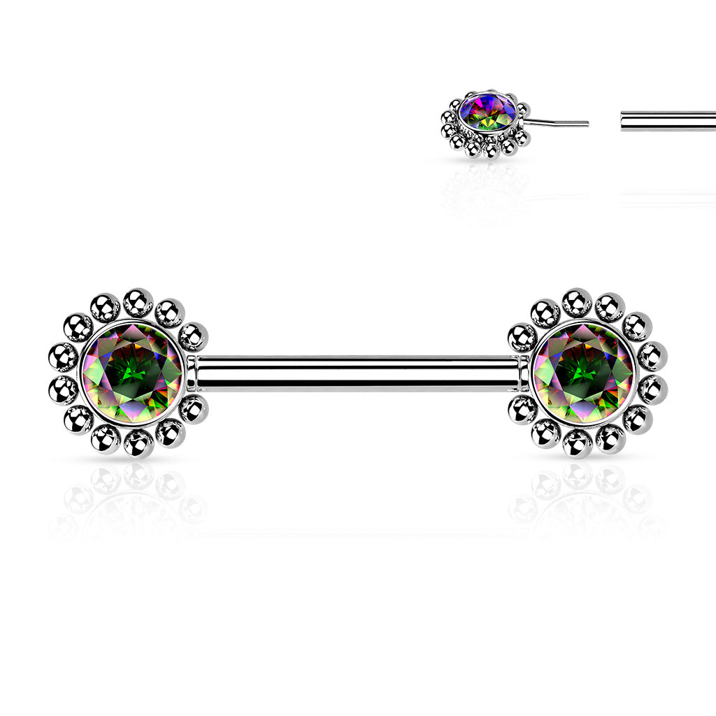 Last Chance Packs - Nipple - TITANIUM - Threadless CZ & Balls