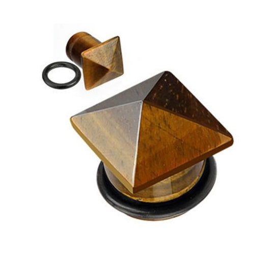 Last Chance Packs - Organics - Pyramid Top Stone Plugs - Tiger's Eye