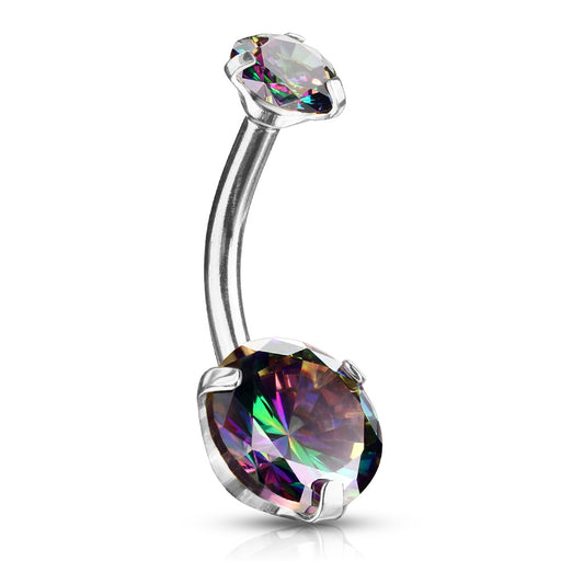 Belly Ring - IT Prong Set Vitrail
