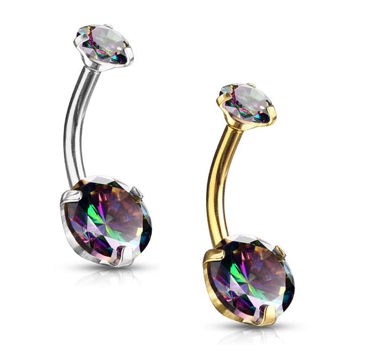 Belly Ring - IT Prong Set Vitrail
