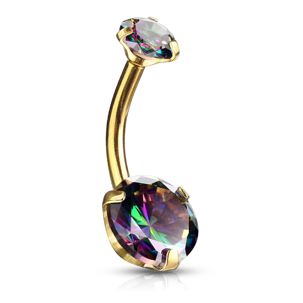 Belly Ring - IT Prong Set Vitrail