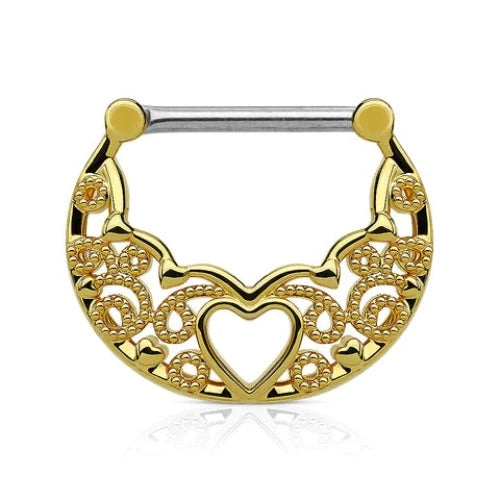 Nipple - Filigree Heart Clicker PAIR