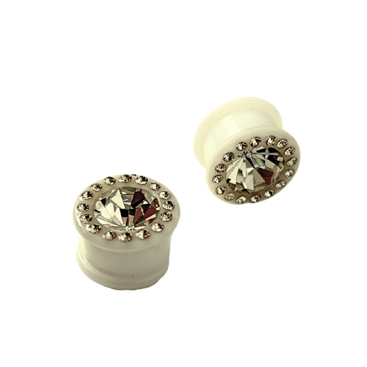 Tunnels / Plugs Pairs - Acrylic Center Gem