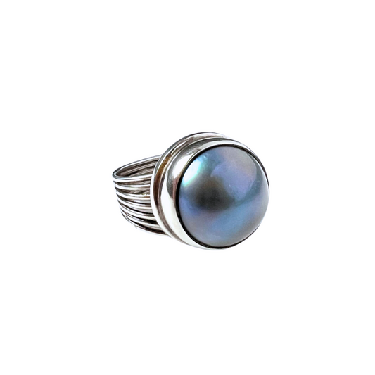 Rings - Large Genuine Grey Pearl