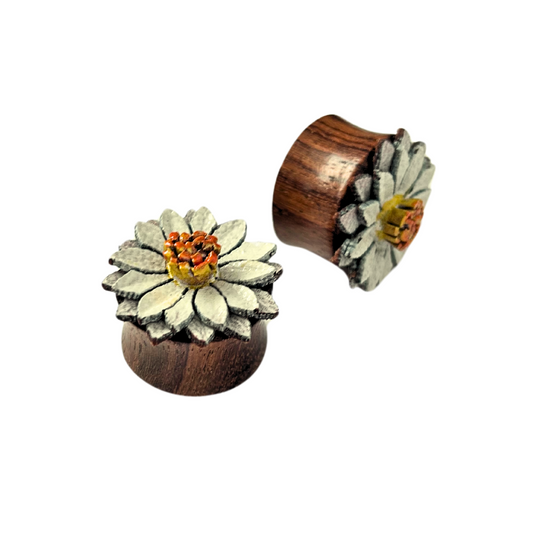 Organics Pairs - Wood Daisy Plug