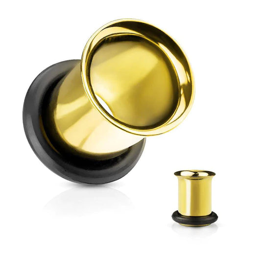 Tunnels / Plugs Pairs - Gold Plated Single Flare