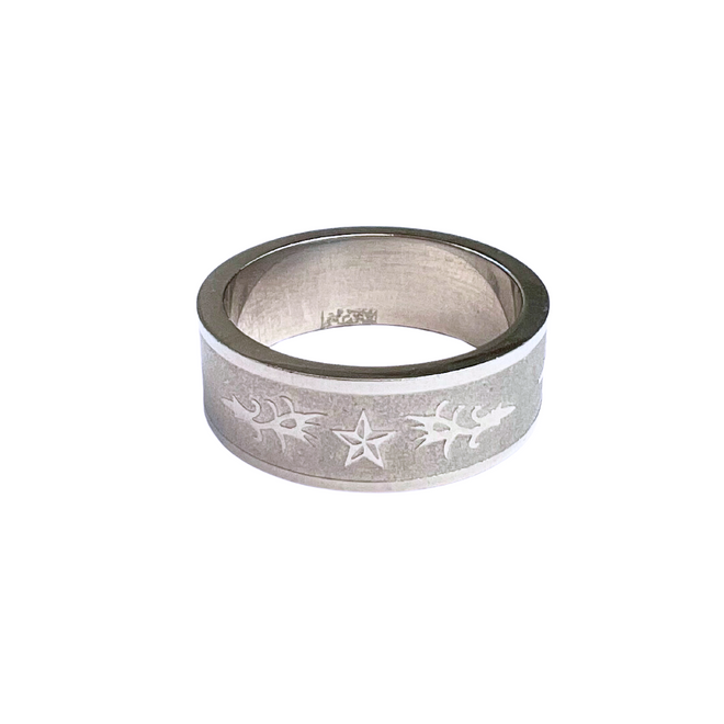 Rings - Single Star Etched Band