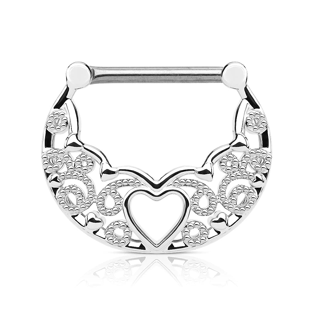 Nipple - Filigree Heart Clicker PAIR