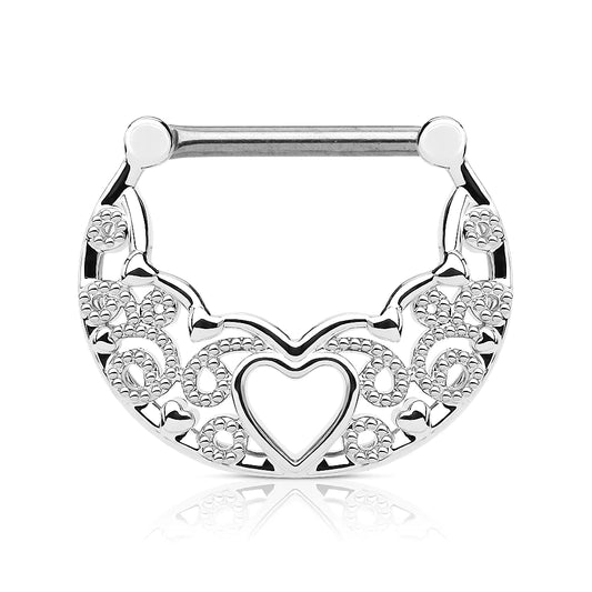 Nipple - Filigree Heart Clicker PAIR