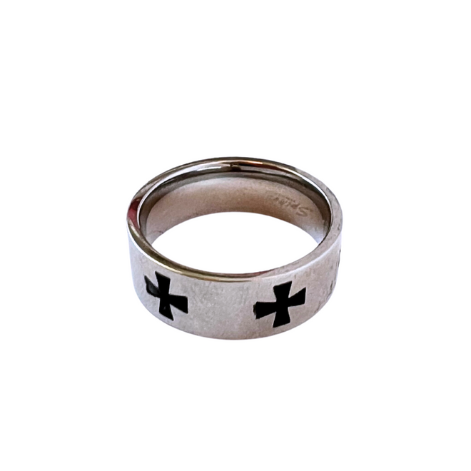 Rings - Etched Cross Design Band