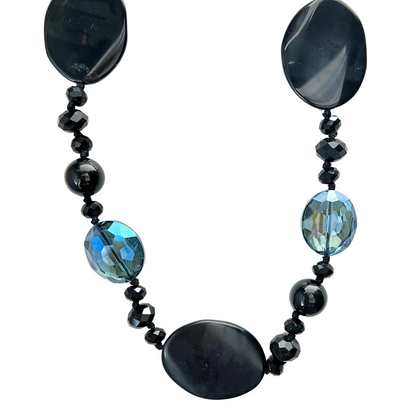 Necklaces - Black Agate & Crystals