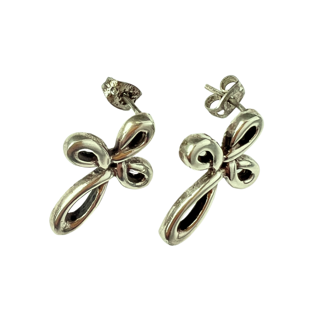 Earrings - Silver Cross