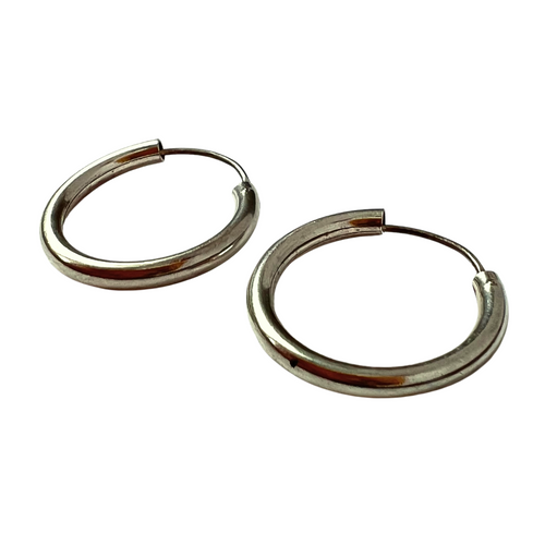 Earrings - Silver Hoops