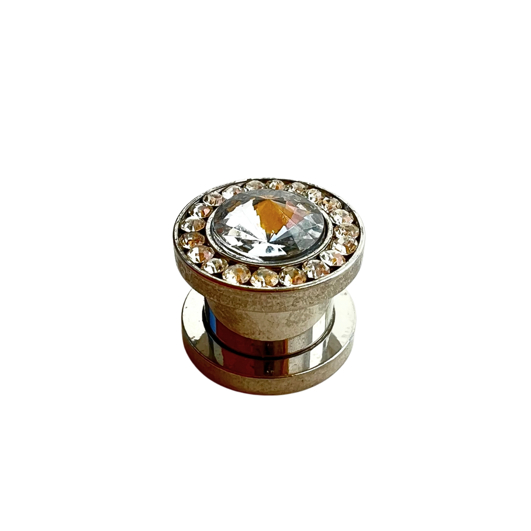 Tunnels / Plugs - Surgical Steel With Center Gem