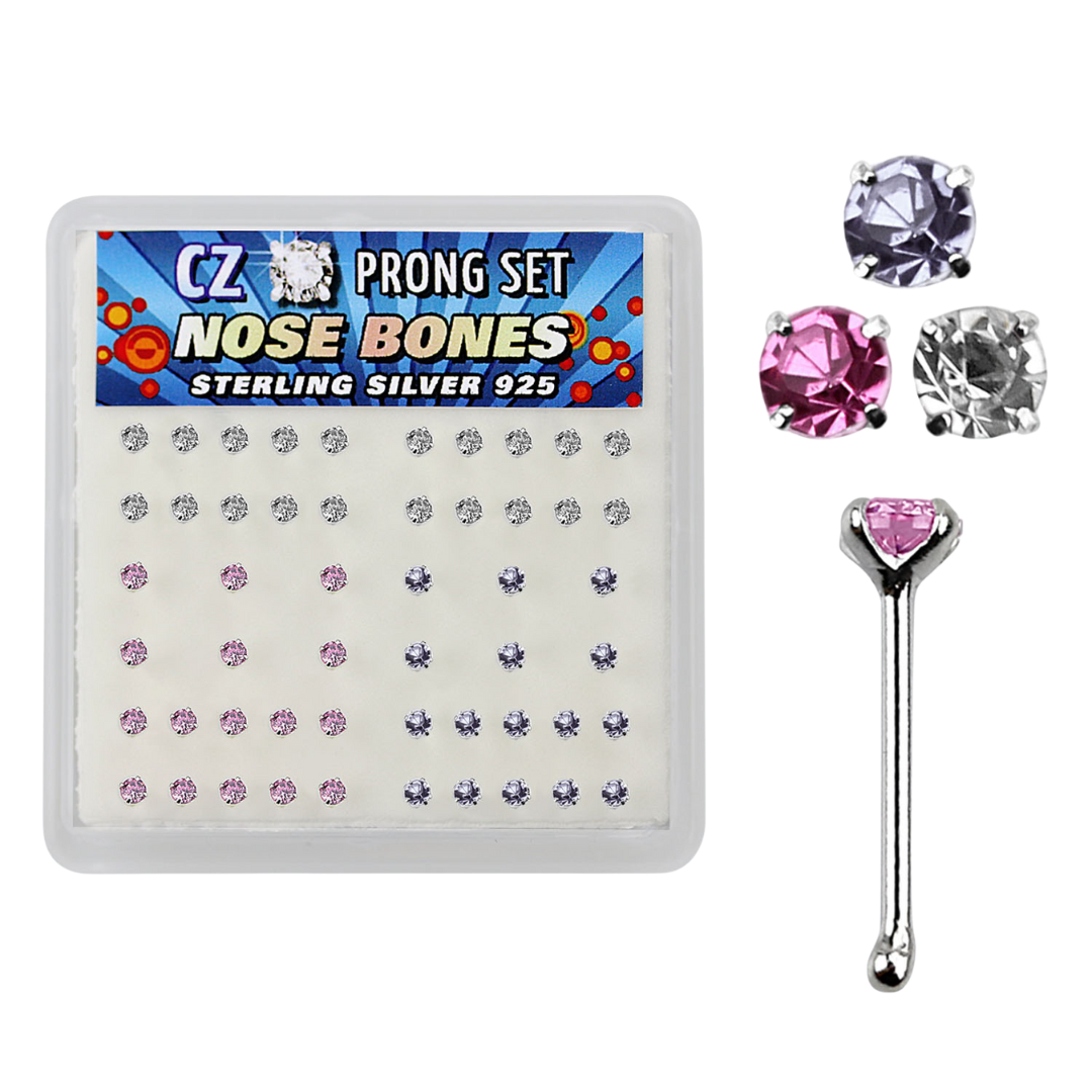 Nose Studs - 52 Piece With 2mm Gem