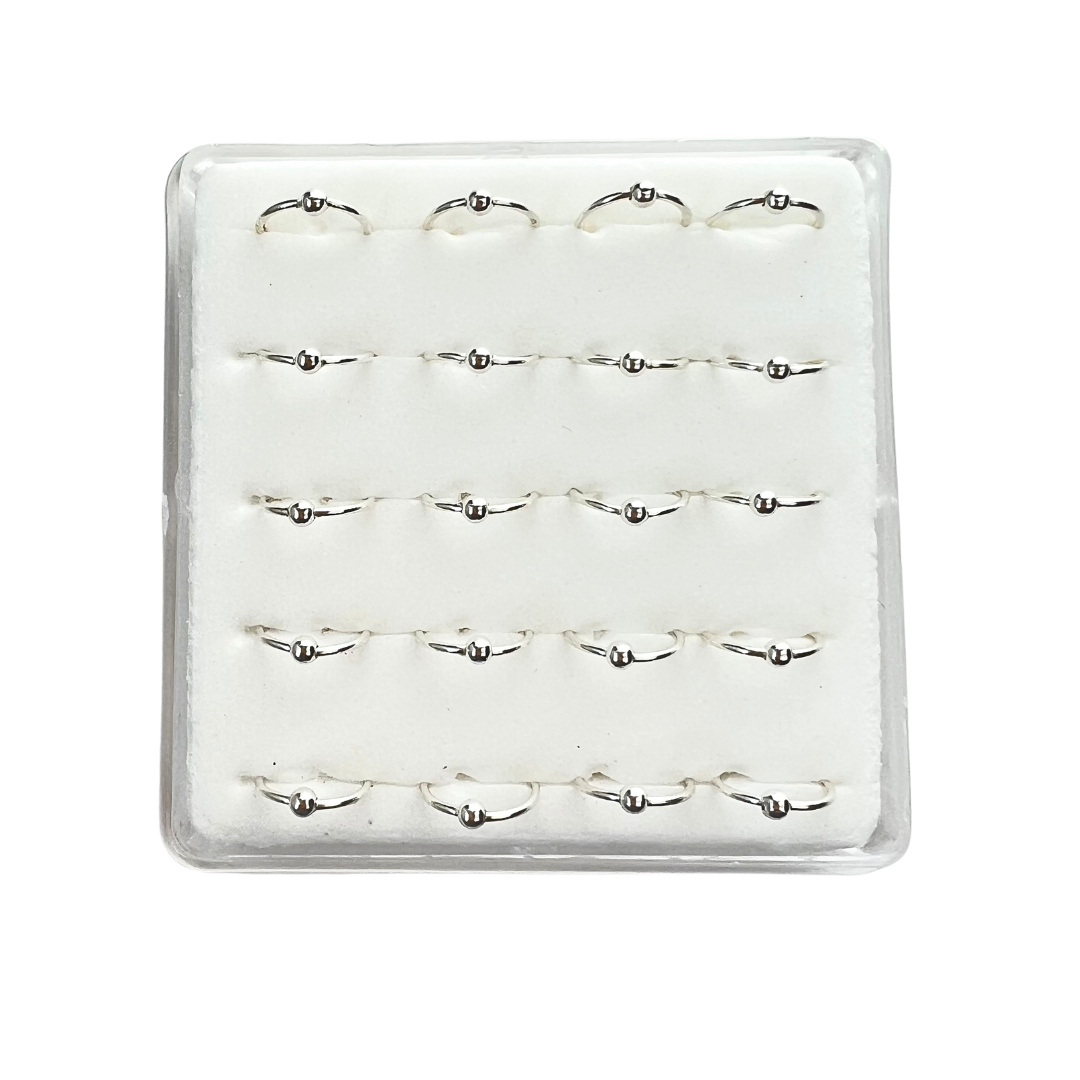 Nose Hoops - Sterling Silver With Ball