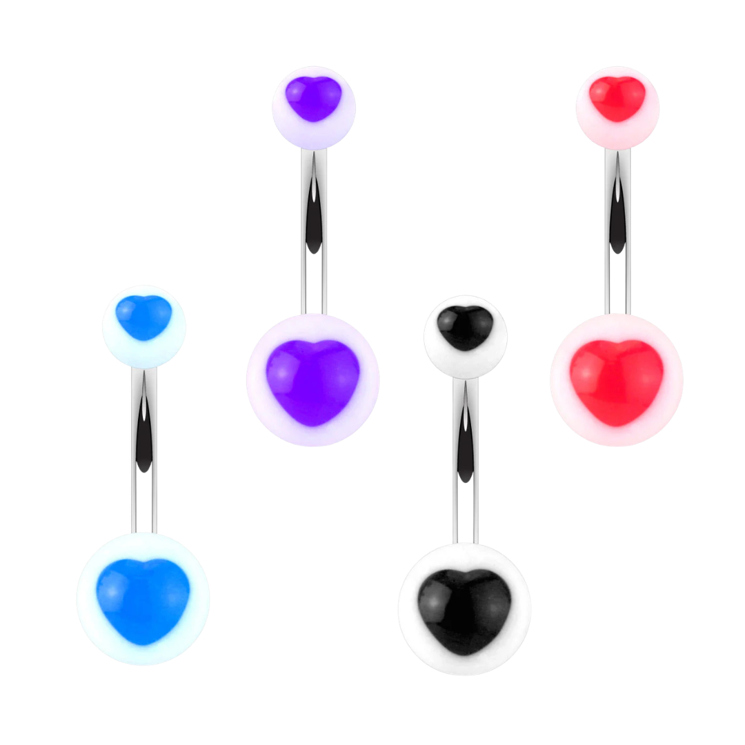 Belly Ring - Acrylic Heart