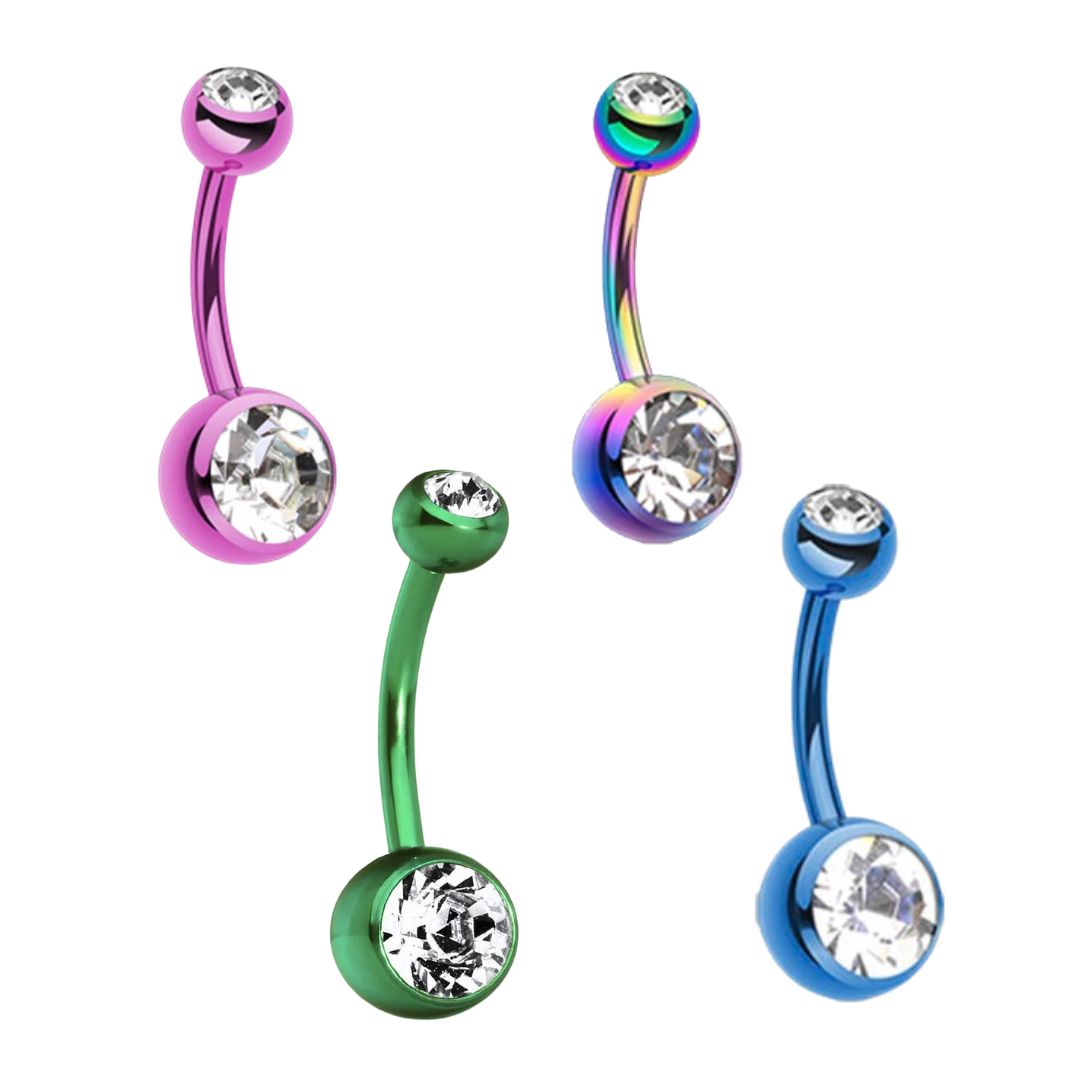 Belly Ring - Colourline Double Jewel