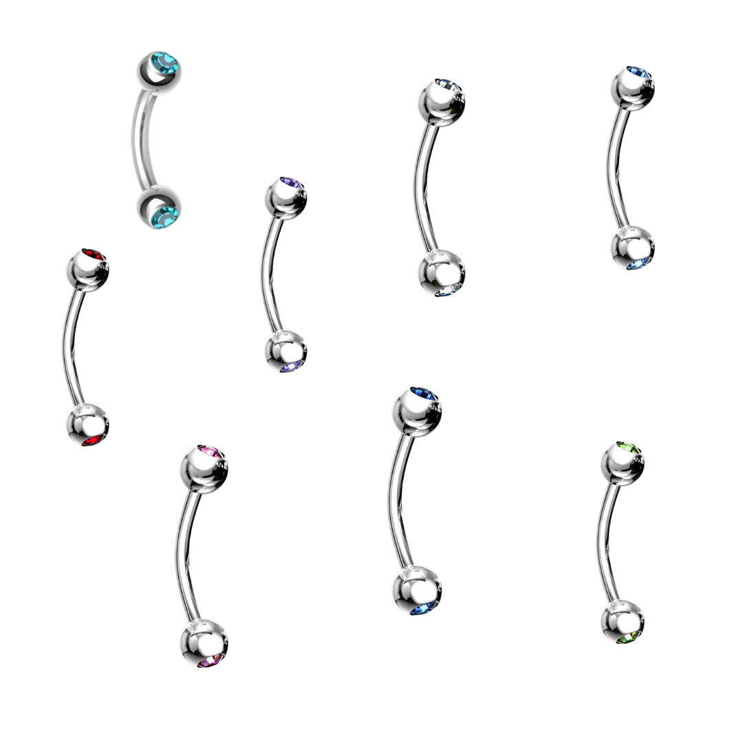 Curved Barbell - Jewelled