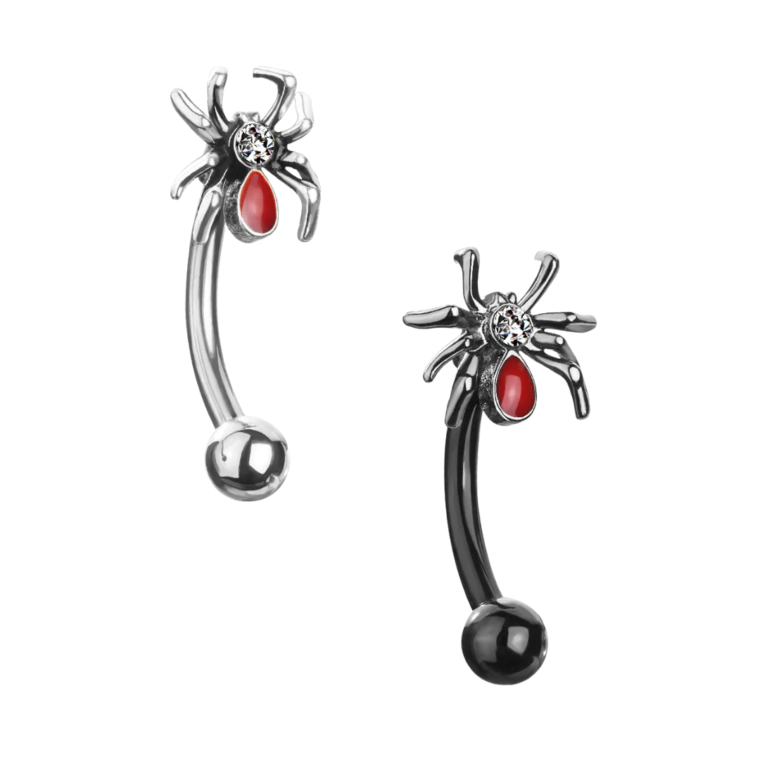 Curved Barbell - Jewelled Spider