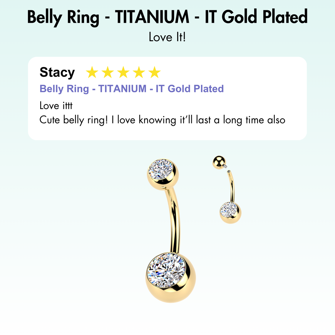 Belly Ring - TITANIUM - IT Gold Plated
