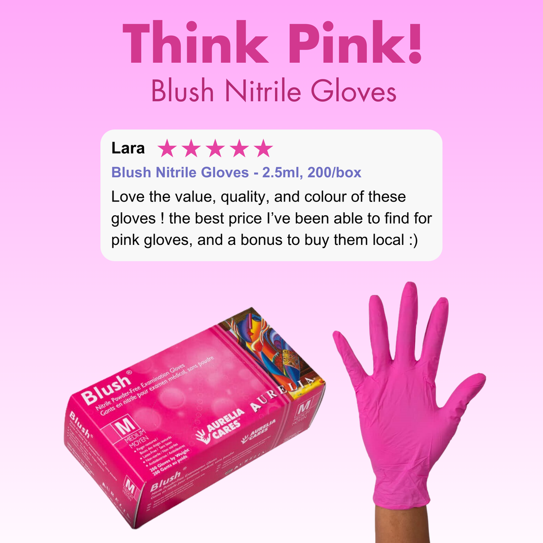 Tools - Blush Nitrile Gloves