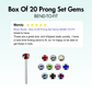 Nose Studs - Box of 20 Prong Set Gems BEND-TO-FIT