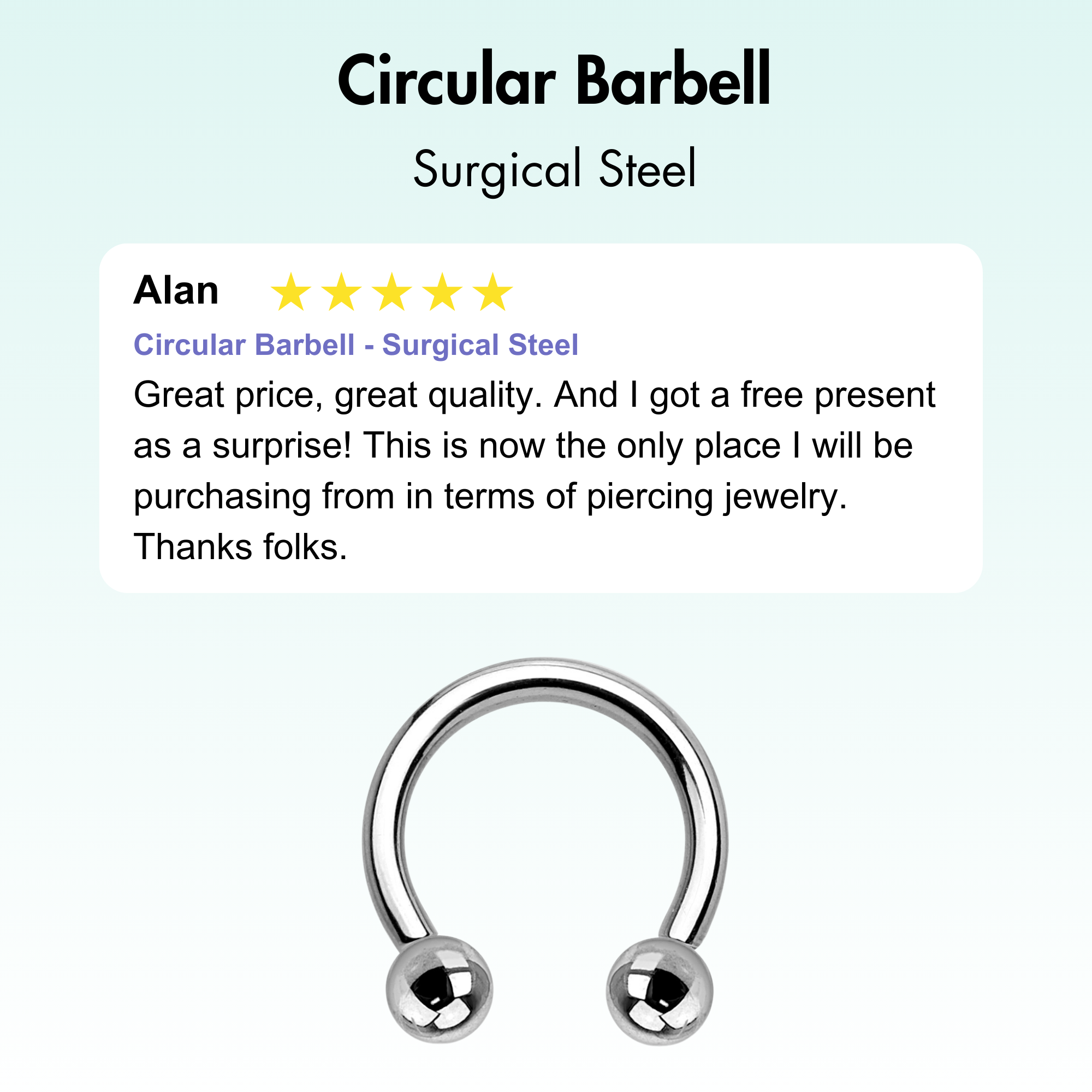 Circular Barbell - Surgical Steel